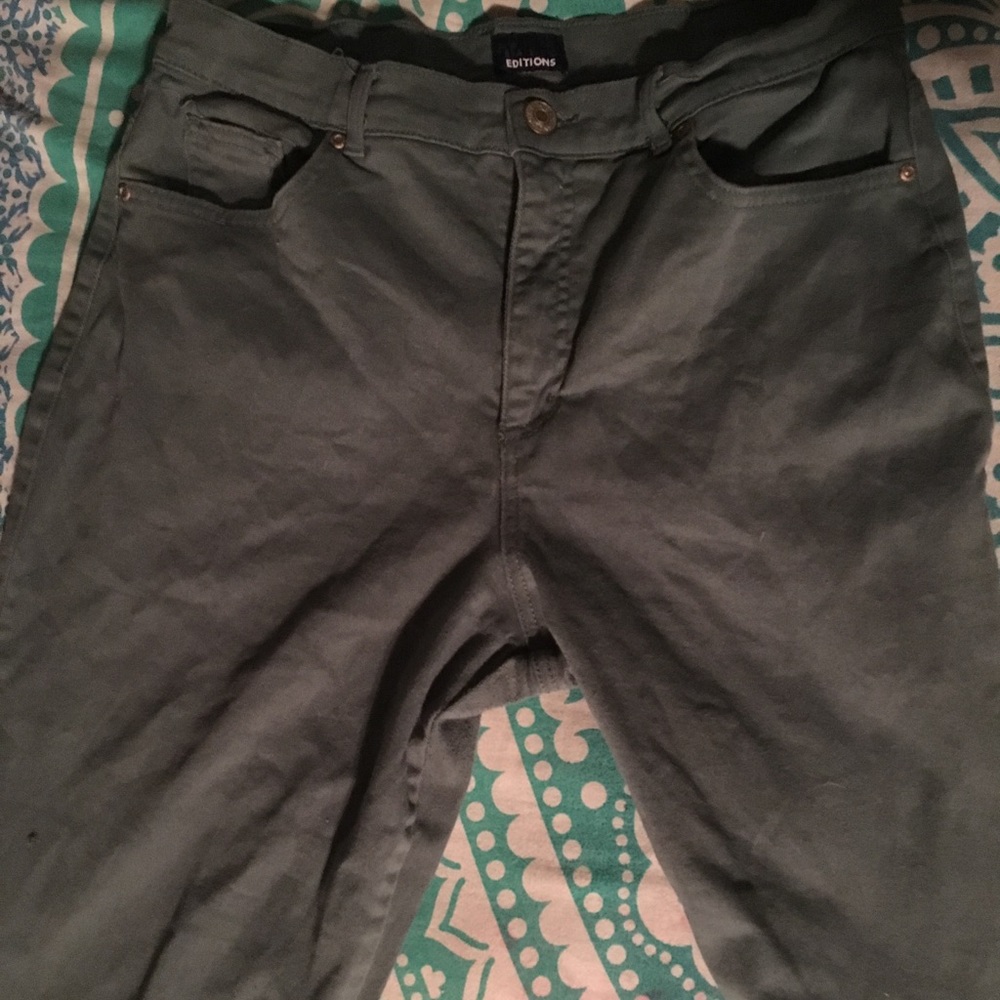 Sage coloured jeans